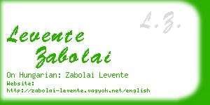 levente zabolai business card